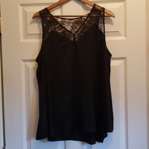 Black Lace & Satin Tank Top